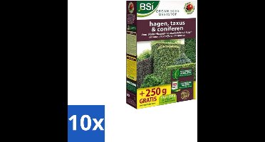 BSI – Hagen, Taxus & Coniferen Meststof – Sterke Groei & Diepgroene Naalden – 1,25 kg (12,5 m²) - Bulkverpakking - 10 stuks