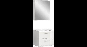 xonox.home badkamercombinatie Ice (B/H/D: 60x185x46 cm) in wit hoogglans dieptrek
