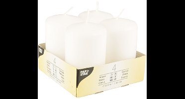 6x 4 Stompkaarsen Ø 50 mm · 80 mm wit