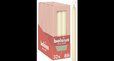 Bolsius - Gladde Dinerkaarsen - 23 cm - 32 stuks - Ivoor