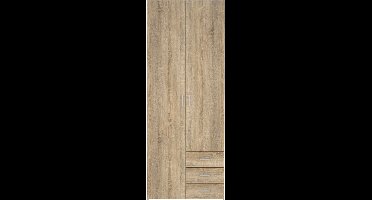 Kledingkast Slaapkamer Naturel - 2-deurs met 3 lades - MDF - 77,6x50x200,4cm