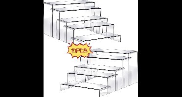 10-delige acryl showstandaard set – geschikt voor sieraden, make-up, parfum en handpoppen – ook perfect voor feestelijke dessertpresentatie & decoratie