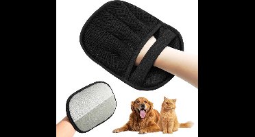 Dubbelzijdige Dierenverzorgingshandschoen voor Honden en Katten - Herbruikbare Huisdierhaarverwijderaar met Statische Verwijdering - Voor Verzorging, Ontshedding en Reiniging van Kleding, Meubels en Wassen