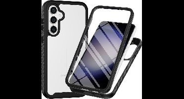 Just in Case hoesje geschikt voor Samsung Galaxy A57 Hoesje - 360° Full Protection Case met ingebouwde Screenprotector - Zwart