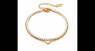 Armband - Goudkleurig- verguld - dames - Vrouwen - feest sieraden - verjaardag cadeau - cadeau - vakantie