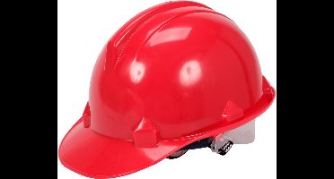 VOREL Professionele Veiligheidshelm – Bouwhelm Rood – HDPE Veiligheidshelm voor Bezoekers & Stagiairs – Verstelbaar