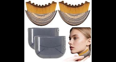 2 Stuk Lymfedrainage Gezichtsborstel - Lichaamsborstel, lymfedrainage massager voor het gezicht, droogborstel voor het gezicht, kin- en kaaklijnsculptuur, ergonomisch ontworpen