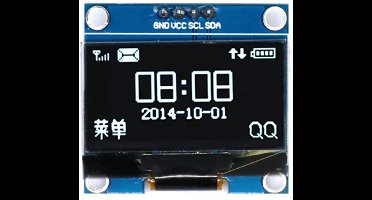 OLED 1.3 inch I2C display 128x64 4 pin wit op zwart geschikt voor Arduino en microcontrollers