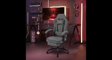 Gaming Stoel - met Voetsteun - Bureaustoel - Ergonomische - Verstelbare -150 kg Draagvermogen - 145° Kantelbaar - Extra Brede Zitting - Zwart Mesh-stof