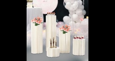 Tafeldecoratie – Bloemendisplays – Tafelstukken – Bruiloftdecoratie – Feestdecoratie – Set van 5 – Stevig Honingraatkarton – Verschillende Hoogtes 20-100 cm