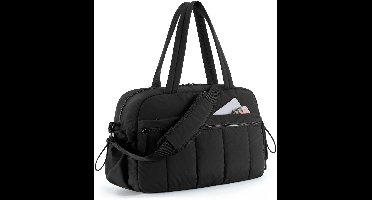 Dames Reistas & Sporttas – Handbagage – Met Droog-Natte Scheiding – Geschikt voor Fitness & Reizen – Waterafstotend – Zwart – 42x19x30cm