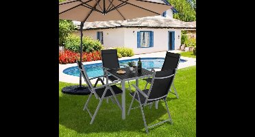 Verstelbare Tuinstoel – Tuinstoel – Relaxstoel – Balkonstoel – Campingstoel – 7-Standen Verstelbaar – Weerbestendig Aluminium Frame