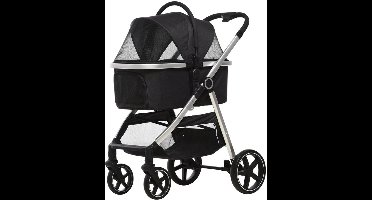 Hondenwagen – Hondentrolley – Hondenbuggy – Dierenwagen – 2-In-1 Design – Stevige Metalen Constructie