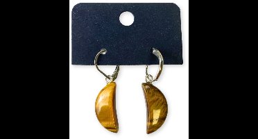 Tijgeroog Maan oorbellen - fashion jewelry
