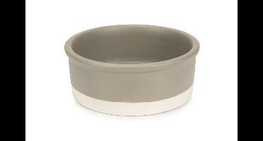 Designed by Lotte Joa - Hondenvoerbak - Keramiek - Grijs - 20x20x7,5 cm