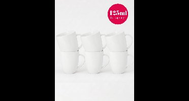 vtwonen - Basic - Set van 6 - Mokken met Oor - Wit - Porselein - 425ml