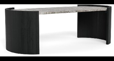 Salontafel Avery Marmer Grijs Zwart 125cm - Giga Living