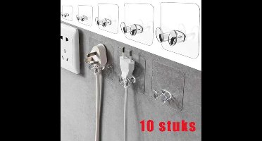 10 stuks zelfklevende haken, stekkerhaak, scheerapparaathouder voor aan de muur, multifunctionele opberghaken zonder boren voor keuken en badkamer, transparant