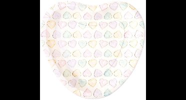 Papieren Borden 23cm Hartvormig Watercolors Hearts - 8st.