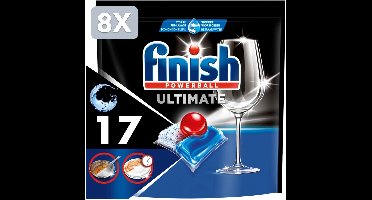 8 x Finish Ultimate Vaatwastabletten Regular - 17 stuks
