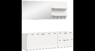 ProjektX garderobe opstelling 4 delen wit hoogglans.