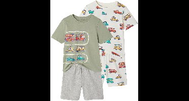 Vertbaudet Set van 2 pyjamashorts voertuigen