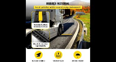 Kabelbeschermer Oprit - Kabelbeschermer Oprit - Kabelbeschermer - Kabelbeschermer Drempel - Kabelbeschermer - Kabelhoes - Kabelmat - 4 Stuks - Zwart & geel