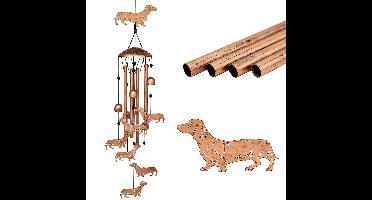Teckel Aluminium Windgong, 86 Cm Decoratieve Muzikale Gong Voor Buiten, Geen Batterij Nodig, Ideaal Voor Thuis, Gazon, Veranda, Terras En Tuin. Windgong Voor Moeder, Oma, Vrouw, Vrienden Als Verjaarda