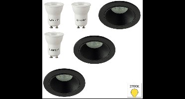 Lybardo - Inbouwspots 3-pack - Kantelbaar + LED Spot 2.4W - Warmwit Licht