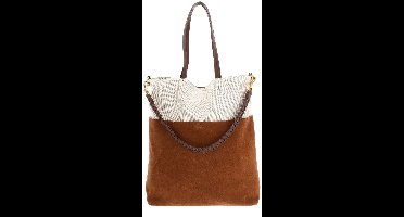 Ted Baker Leren schoudertas sorien Woven Handle Large Bucket Bag Tan Lichtbruin