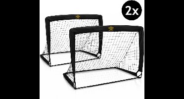 Umbro Pop-Up Voetbaldoel Set van 2 - Voetbal Goals 120 x 90 x 90 cm - Voetbaldoelen met Draagtas en Grondpennen - voor Buiten en Binnen - Voetbal Trainingsmateriaal - Zwart