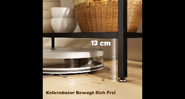 keukenrek – keukenrek staand – keukenkast organizer – kruidenrek – 3-laags – robuust stalen frame – rustieke houten planken