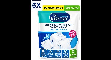 6 x Dr. Beckmann - Active White Poeder – Oxi Power Vlekverwijderaar – Witte Was Witter – Voor Hardnekkige vlekken– 400g