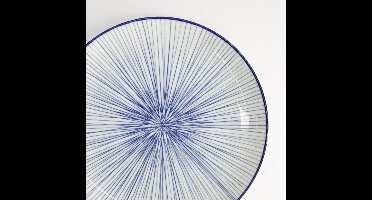 Dinerbord - Nippon Blue / bamboe (lijnen) - Tokyo Design Studio