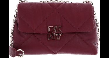 DKNY Leren Schoudertas Milan Red Hook Shoulder Bag Burgundy Wijnrood