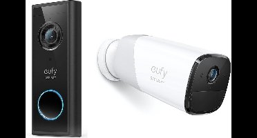 eufy S220 2K Draadloze Video Deurbel Uitbreiding + eufyCam 2 pro 2K uitbreiding - Bundelvoordeel