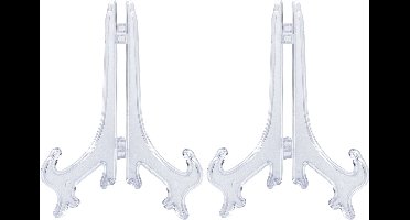 Purepeak Bordenstandaard voor Sierborden Set - 2 Stuks - Bordenhouder Geschikt voor Borden tot 25 cm Hoog - Bordenrek - Transparant