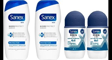 Sanex Dermo Protector Men SET - Douchegel + Deo Roller Active Control 2 + 2
