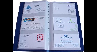 1x EXXO-HFP #23228 - Visitekaartmap - Blauw - 120 kaartjes - 208x120mm