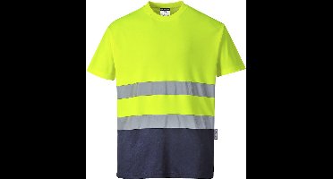 S173 - Tweekleuren Katoenen Comfort Portwest T-shirt Geel/marine