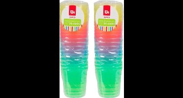 Excellent Houseware shotglas - 40x - kleuren - kunststof - 30 ml - herbruikbaar