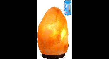 Zoutlamp 4-6kg met LEDLAMP - Himalaya Zout 100% Natuurlijk - Tafellamp met LED Lamp van Natuurlijk Haliet Zoutkristal met Sfeervol Warm Licht - Extra Lange Kabel 1.8mtr - ca. 25x15cm