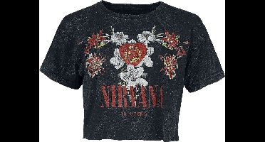 Nirvana Flowers Dames T-shirt - houtskool - XL