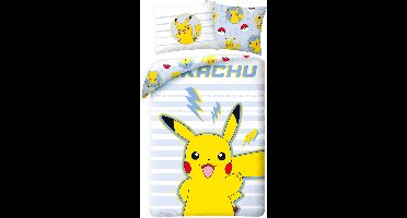 Pikachu Dekbedovertrek stripes 140 x 200 cm