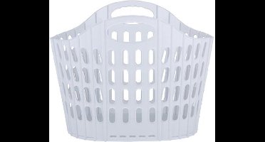 Flexibele wasmand - wit - 25 liter - kunststof - 49 x 35 x 38 cm - opbergen