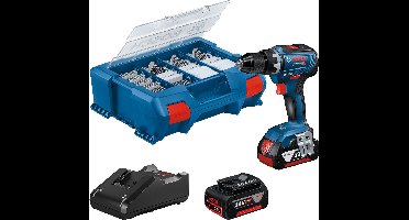 Bosch GSR 18V-55 Schroefmachine - Incl. accessoire set - Met 2x 18V accu's en lader