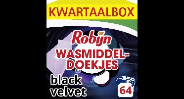 Robijn Classics Wasmiddeldoekjes - Black Velvet - 4 x 16 wasstrips - Voordeelverpakking