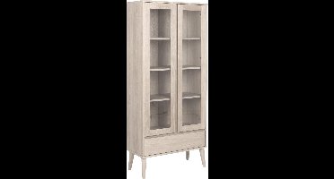 Naila vitrinekast eiken wit.