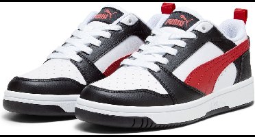 PUMA Puma Rebound V6 Lo Jr Unisex Sneakers - PUMA White-For All Time Red-PUMA Black