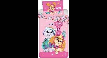 Paw Patrol peuterdekbedovertrek roze - 100 x 135 cm
